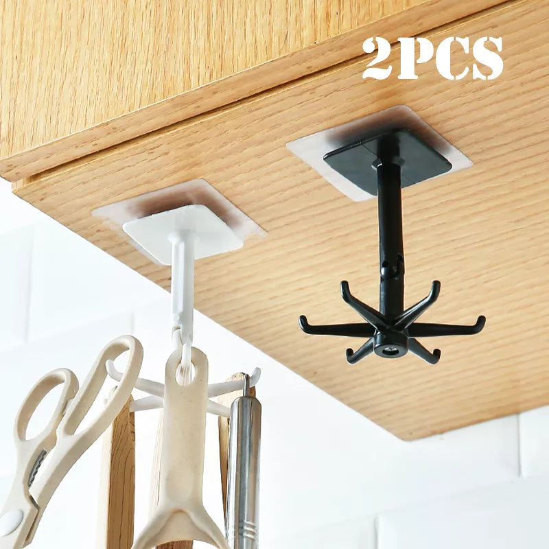 360 Self-Adhesive Rotating Kitchen Hooks