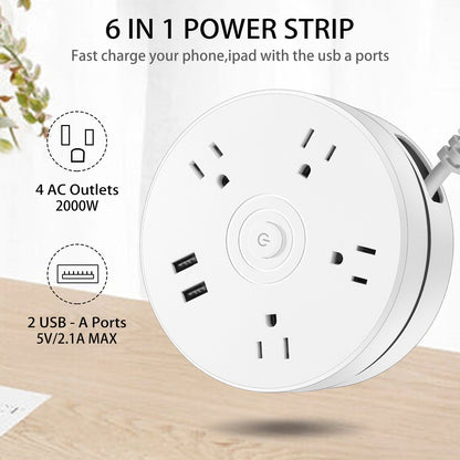 6 in 1 Retractable Power Strip